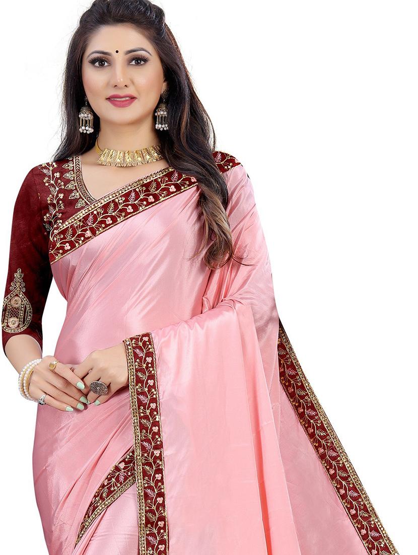 women solid with bordered saree - 20930231 - Standard Image - 3