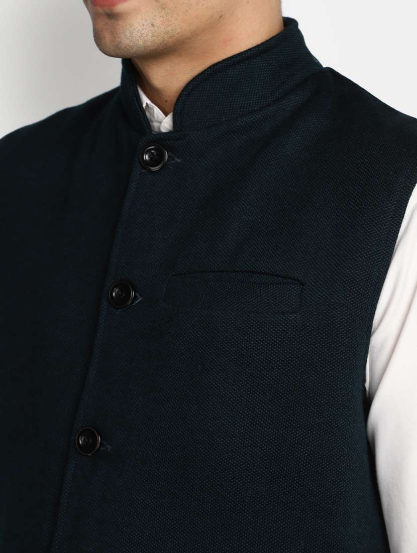 Men Mandarin Neck Solid Nehru Jacket - 20930247 -  Standard Image - 5