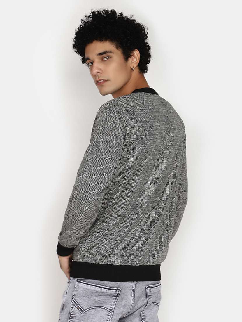 grey self design wool pullover - 20930249 -  Standard Image - 3