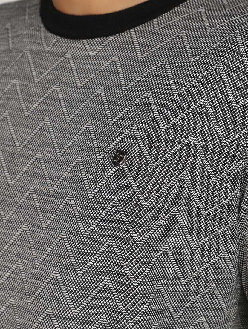 grey self design wool pullover - 20930249 -  Standard Image - 5