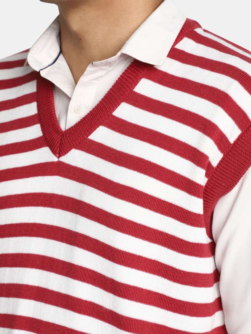 men red stripes v neck pullover - 20930252 -  Standard Image - 5