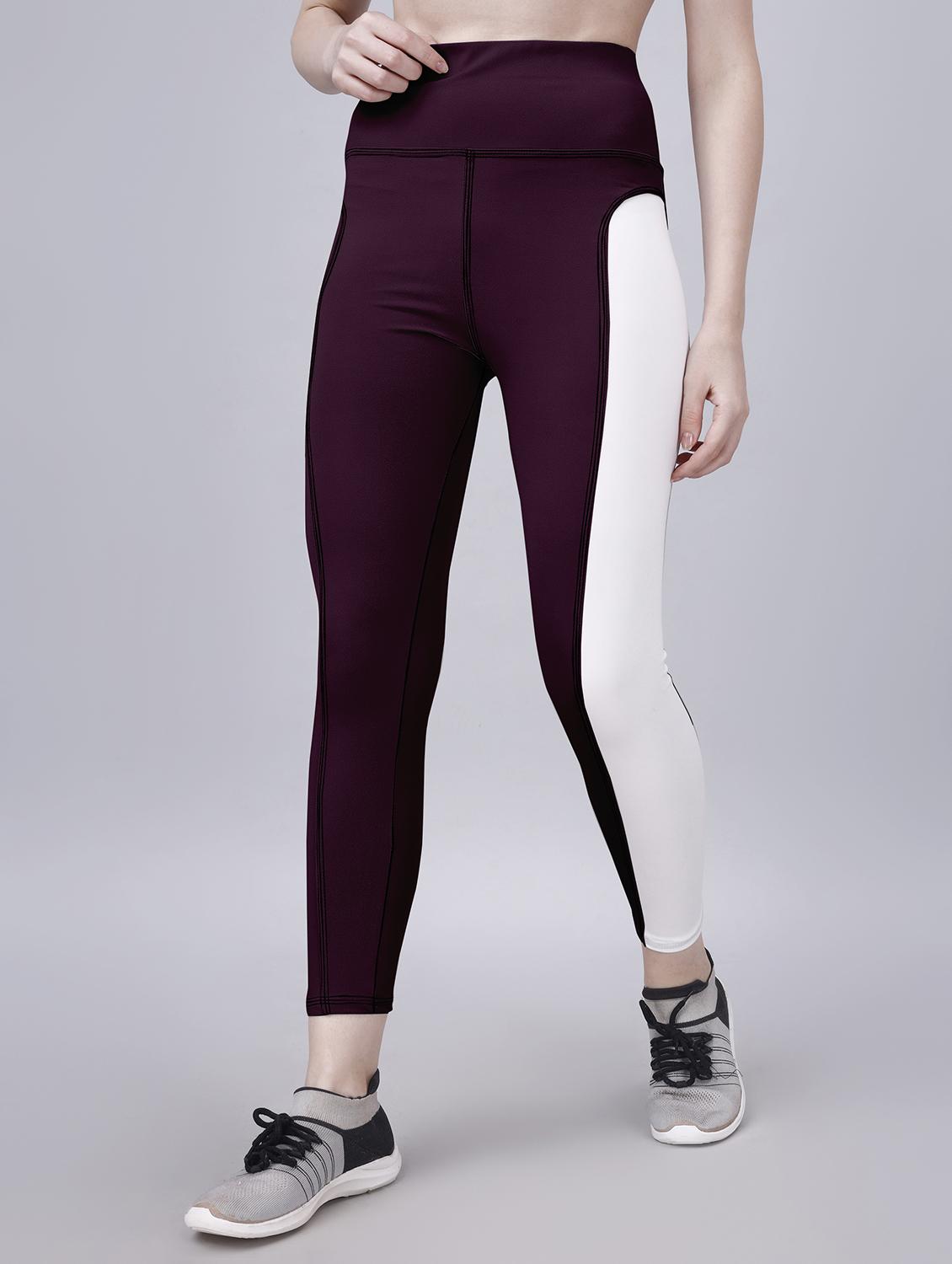 women color block ankle length tights - 20930369 - Zoom Image - 0