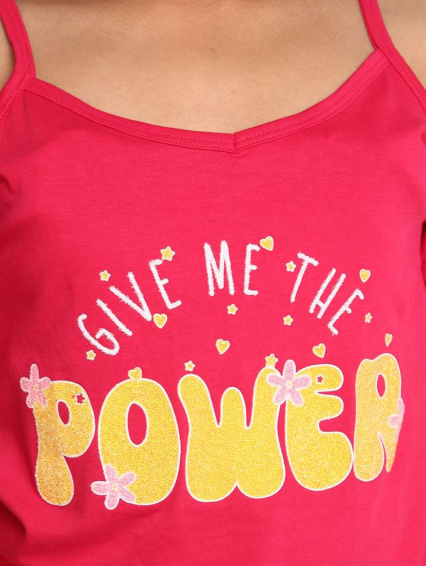 girls typographic printed round neck regular tee - 20930429 -  Standard Image - 5