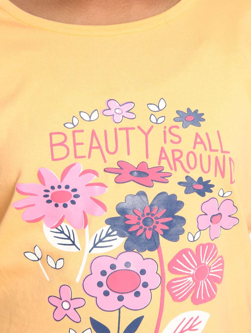 girls graphic printed round neck regular tee - 20930438 -  Standard Image - 5