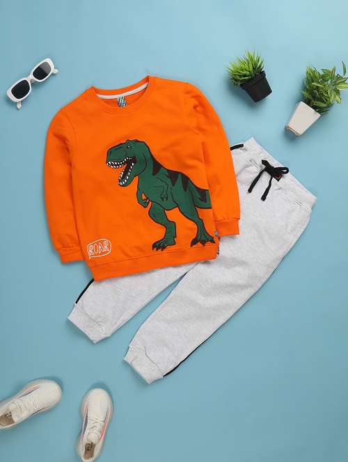 boys round neck typographic full length set - 20930482 -  Standard Image - 0