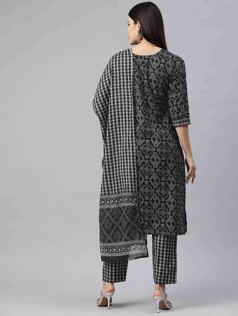 women three quarter sleeve kurta pant with dupatta set - 20930517 -  Standard Image - 3