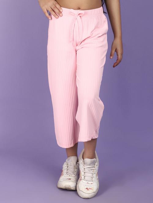 kids solid pink casual wide leg trouser - 20930647 - Standard Image - 0