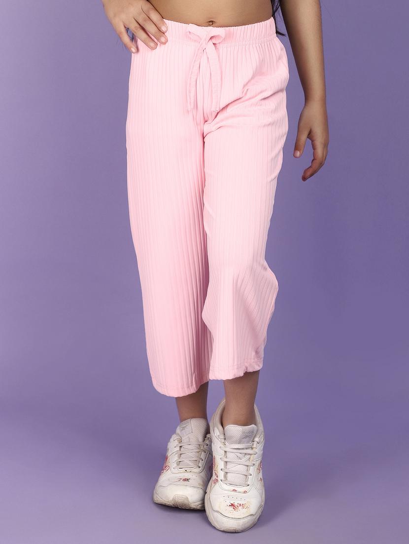 kids solid pink casual wide leg trouser - 20930647 - Zoom Image - 0