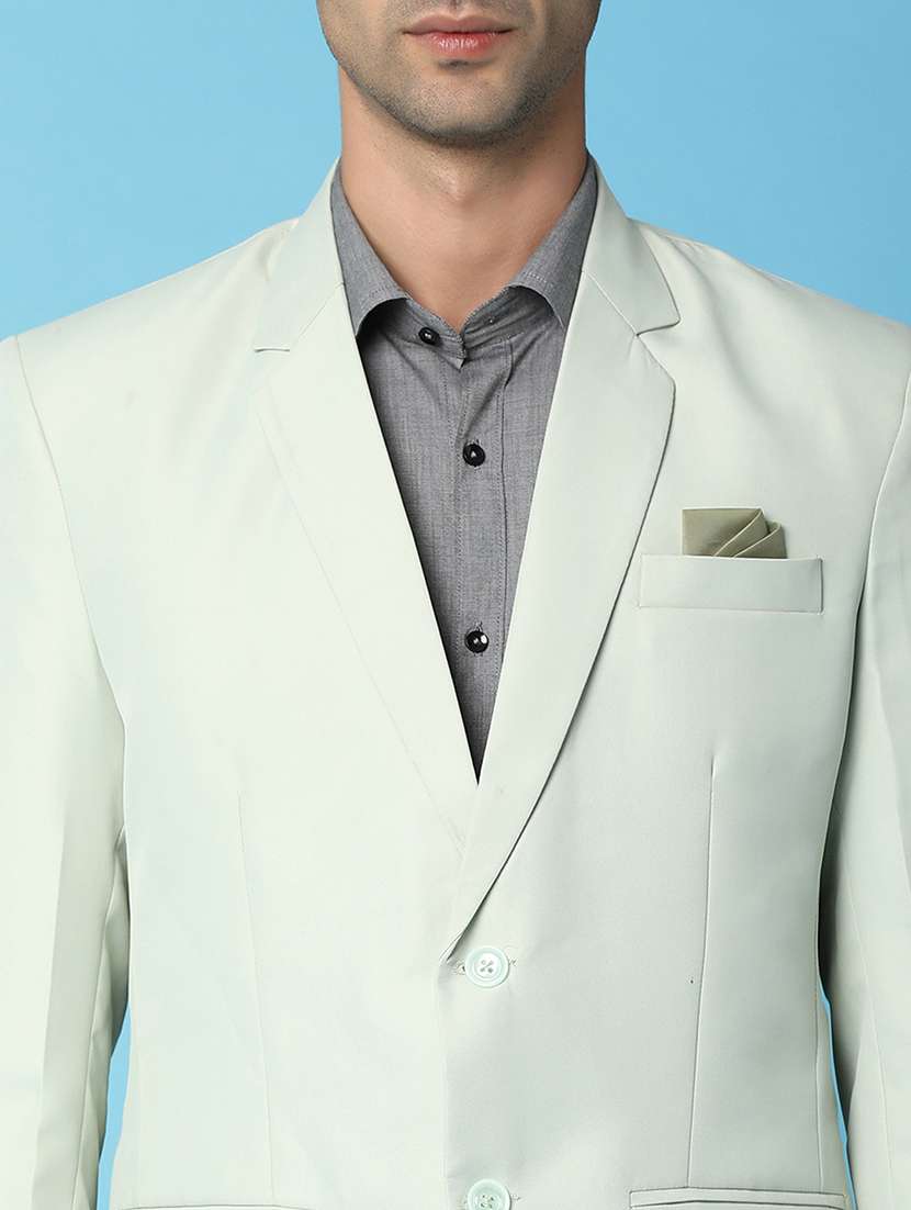 green cotton blend single breasted casual blazer - 20930668 -  Standard Image - 5