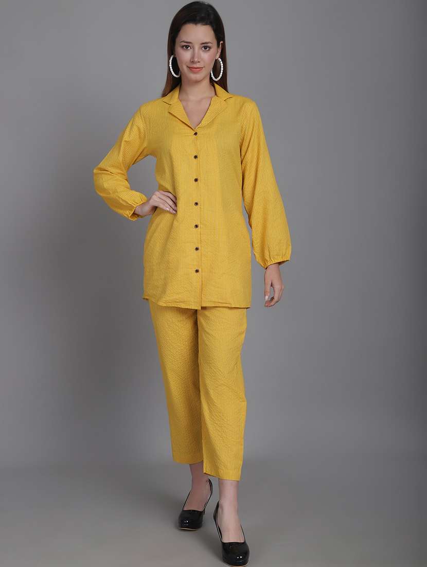 women striped shirt and trouser co-ord set - 20931797 -  Standard Image - 3