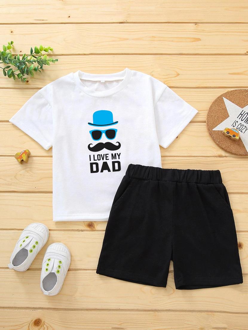 kids front print cotton shorts twin sets - 20932048 - Zoom Image - 0