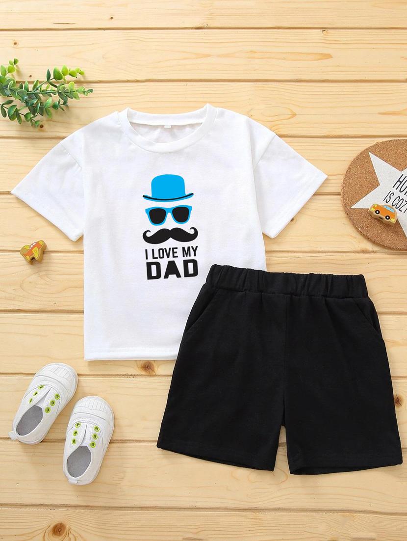 kids front print cotton shorts twin sets - 20932049 - Zoom Image - 0