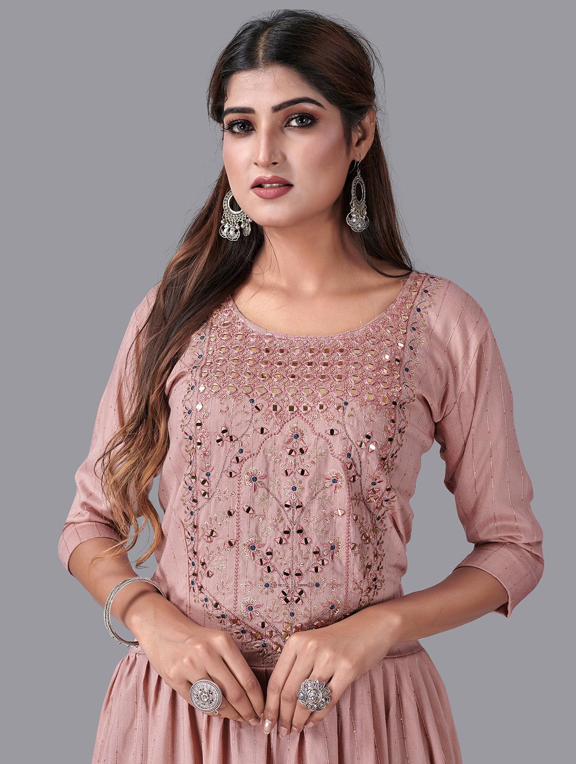 embroidered flared ethnic dress - 20932722 - Standard Image - 3