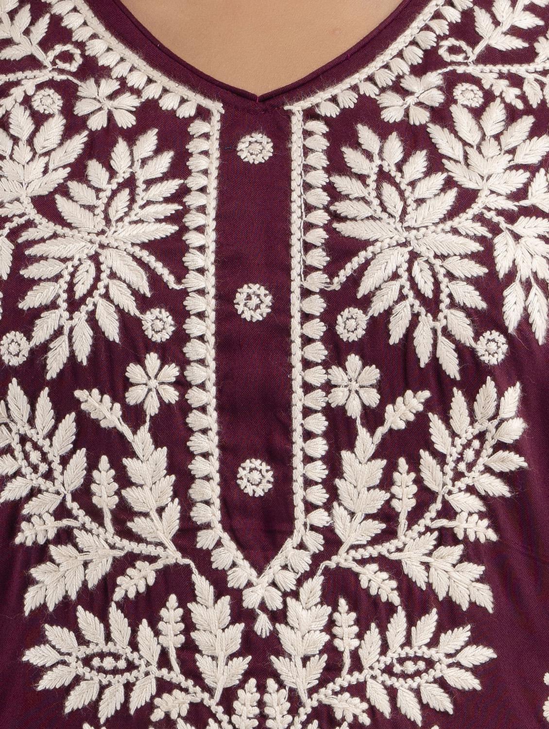 chikankari work straight kurta - 20932778 - Standard Image - 5
