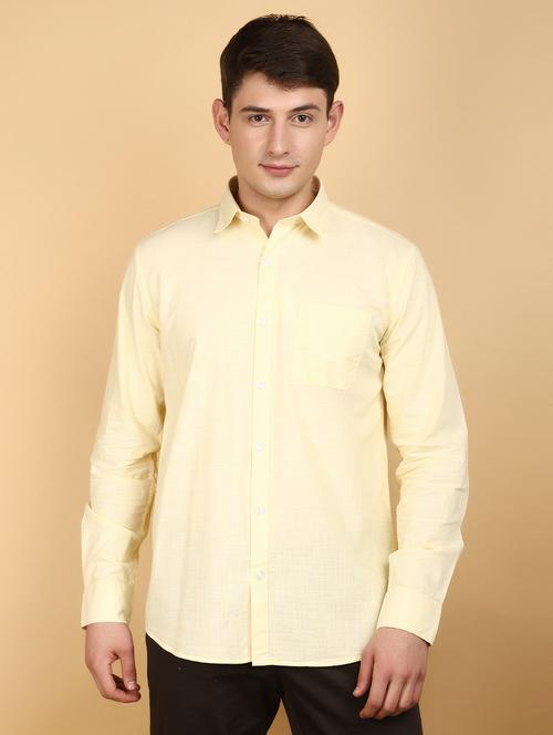 men solid cotton long sleeve casual shirt - 20934300 -  Standard Image - 0