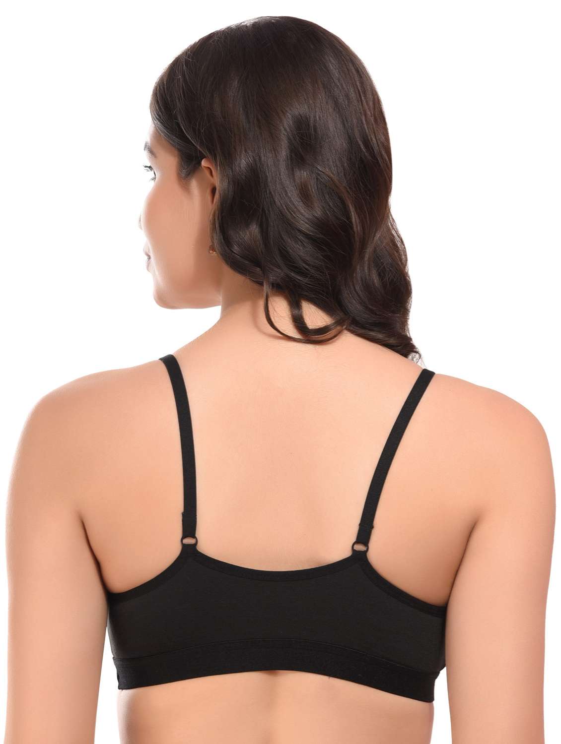 black cotton sports bra - 20938062 - Standard Image - 3