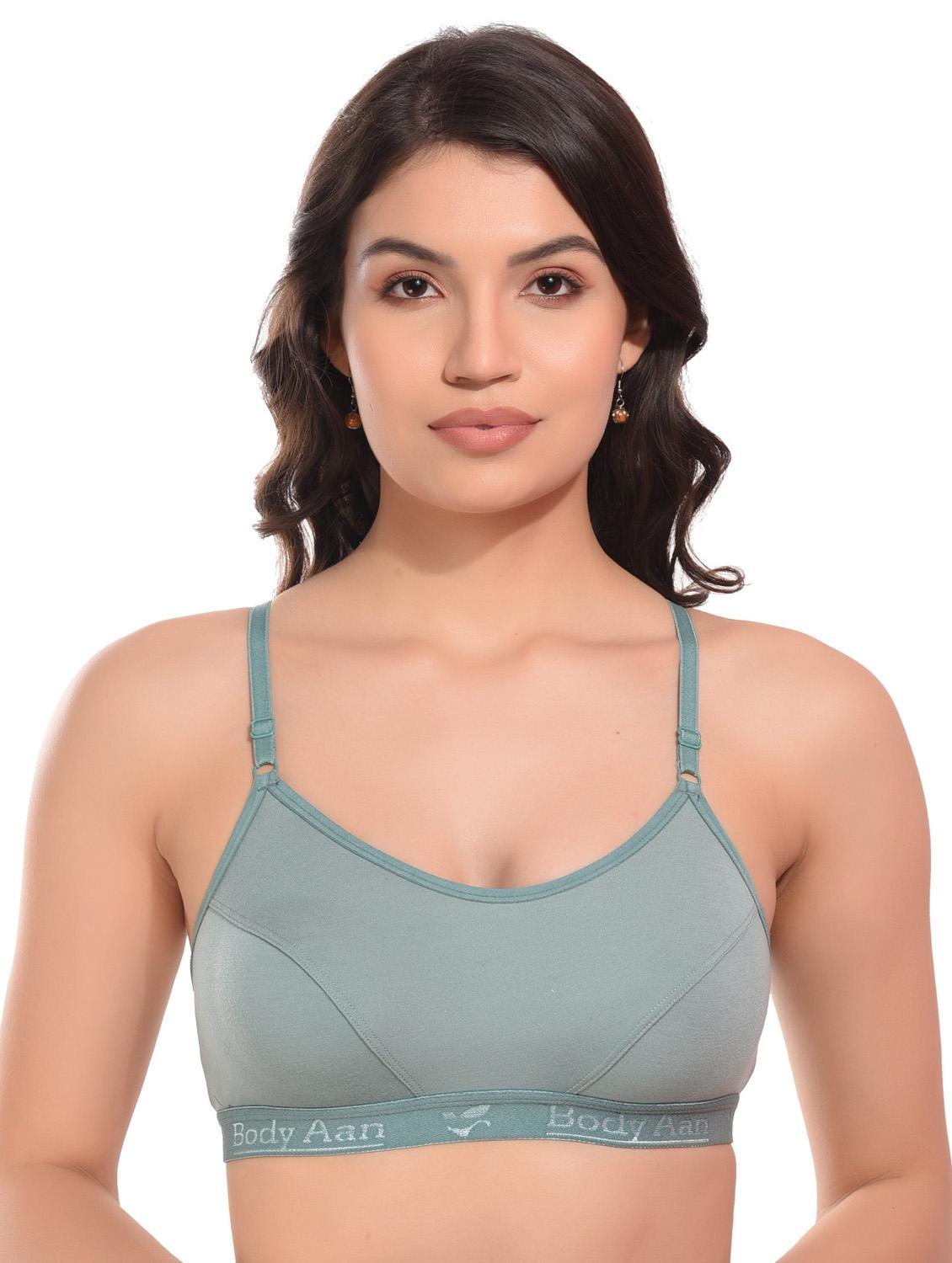 sea green cotton sports bra - 20938063 - Zoom Image - 0