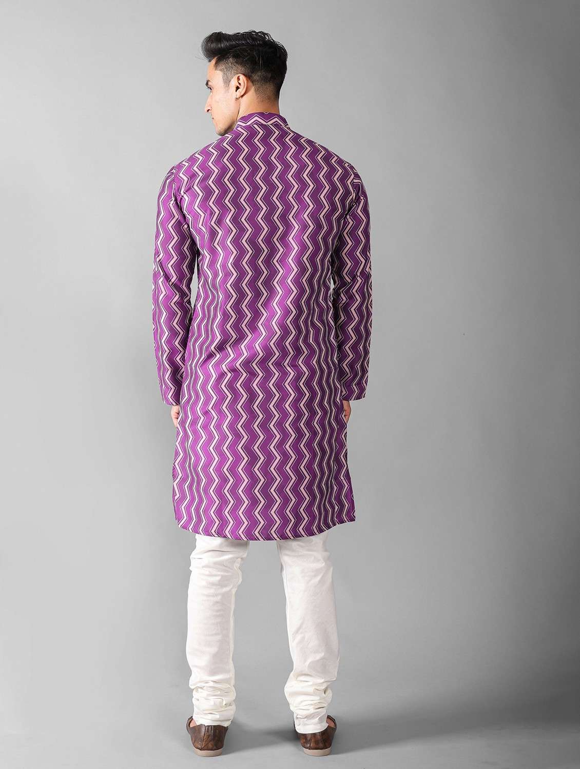men long sleeve kurta churidar set - 20942884 -  Standard Image - 3
