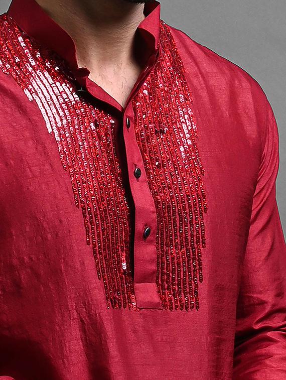 men long sleeve kurta churidar set - 20942886 - Standard Image - 3