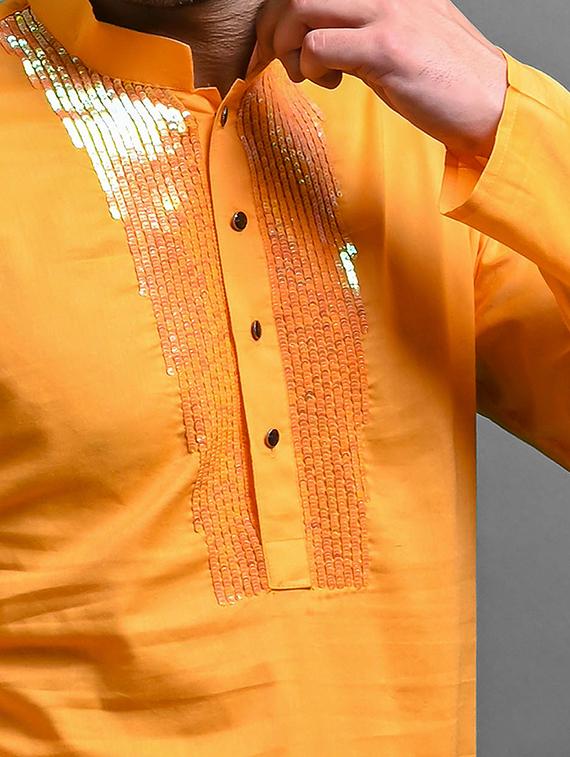 men's solid color kurta pyjama set - 20942887 - Standard Image - 3