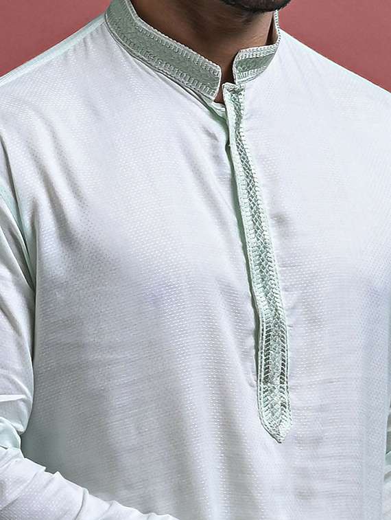 men's solid color kurta churidar set - 20942898 -  Standard Image - 3