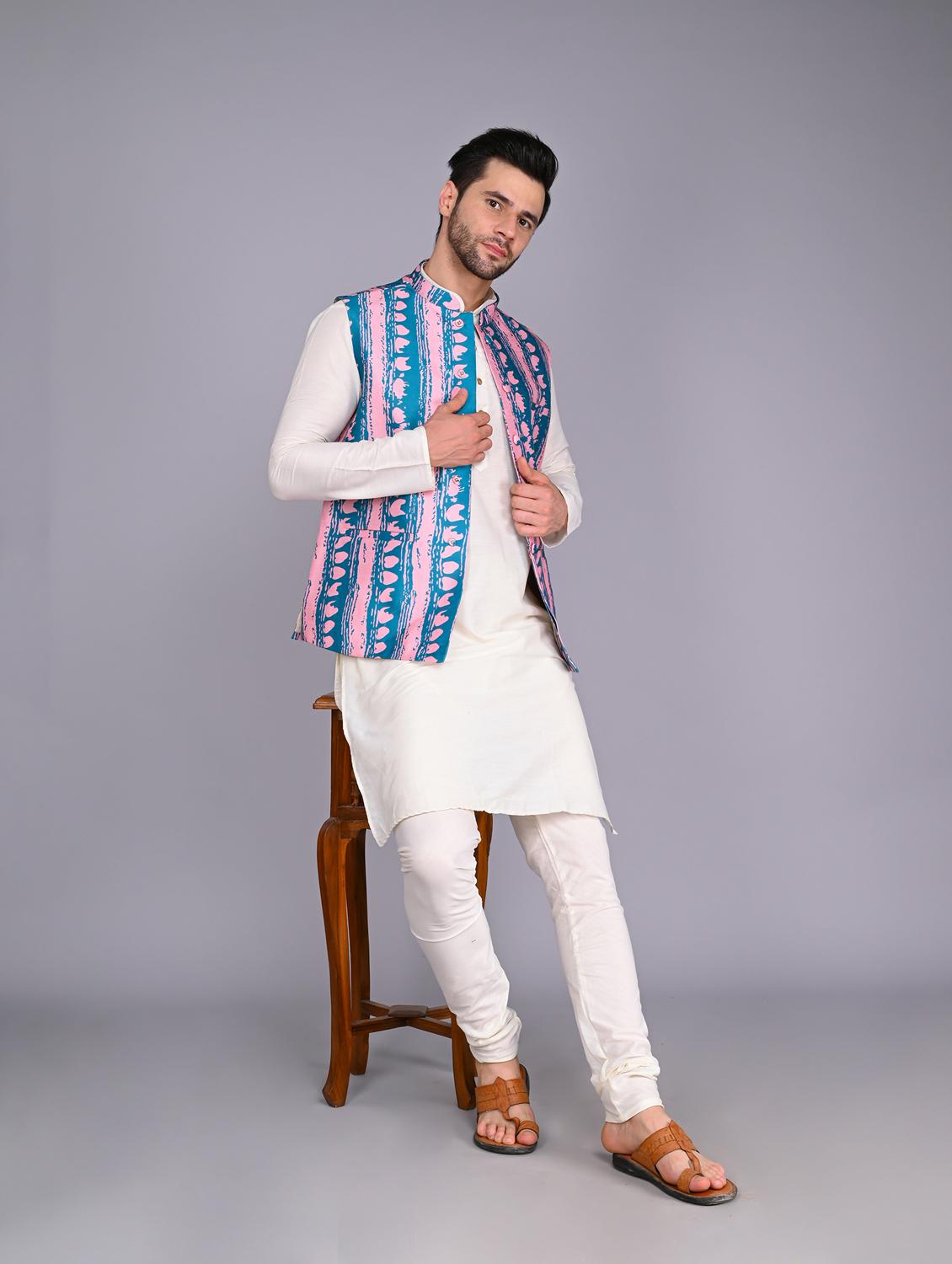 men's kurta pyjama with jacket set - 20942983 -  Zoom Image - 0