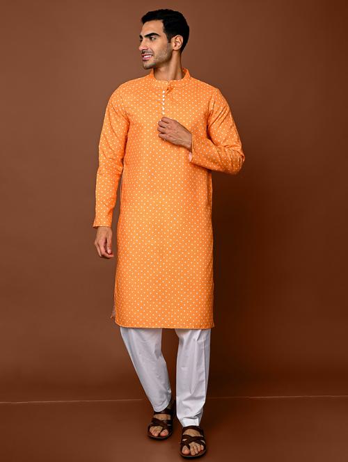 men's self designed kurta pyjama set - 20943050 - Standard Image - 0