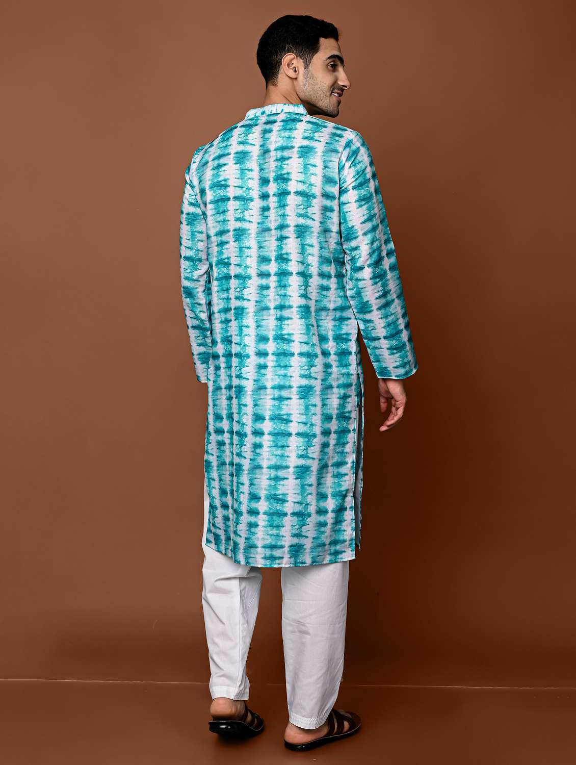 men's tie & dyed kurta pyjama set - 20943063 -  Standard Image - 3