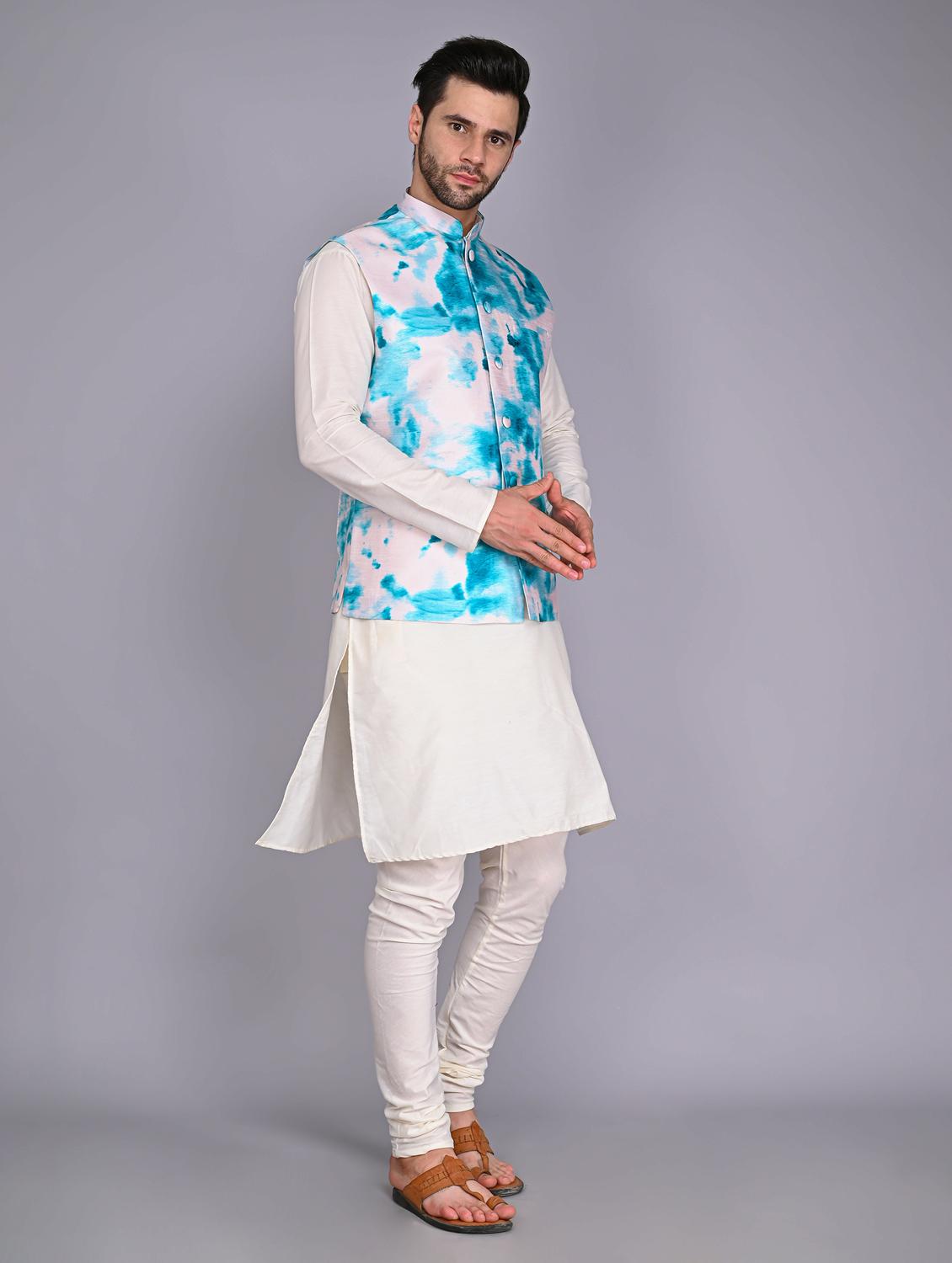 men's kurta churidar with jacket set - 20943095 - Standard Image - 3