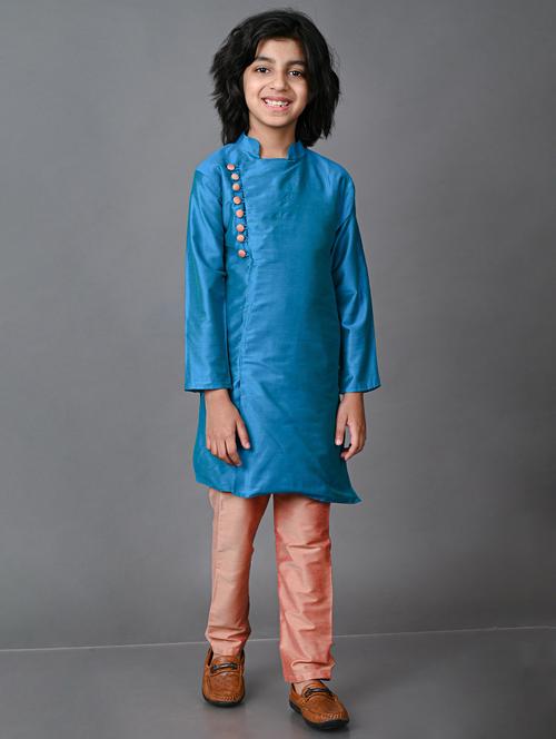 green silk blend kurta sets kurtas - 20943141 - Standard Image - 0