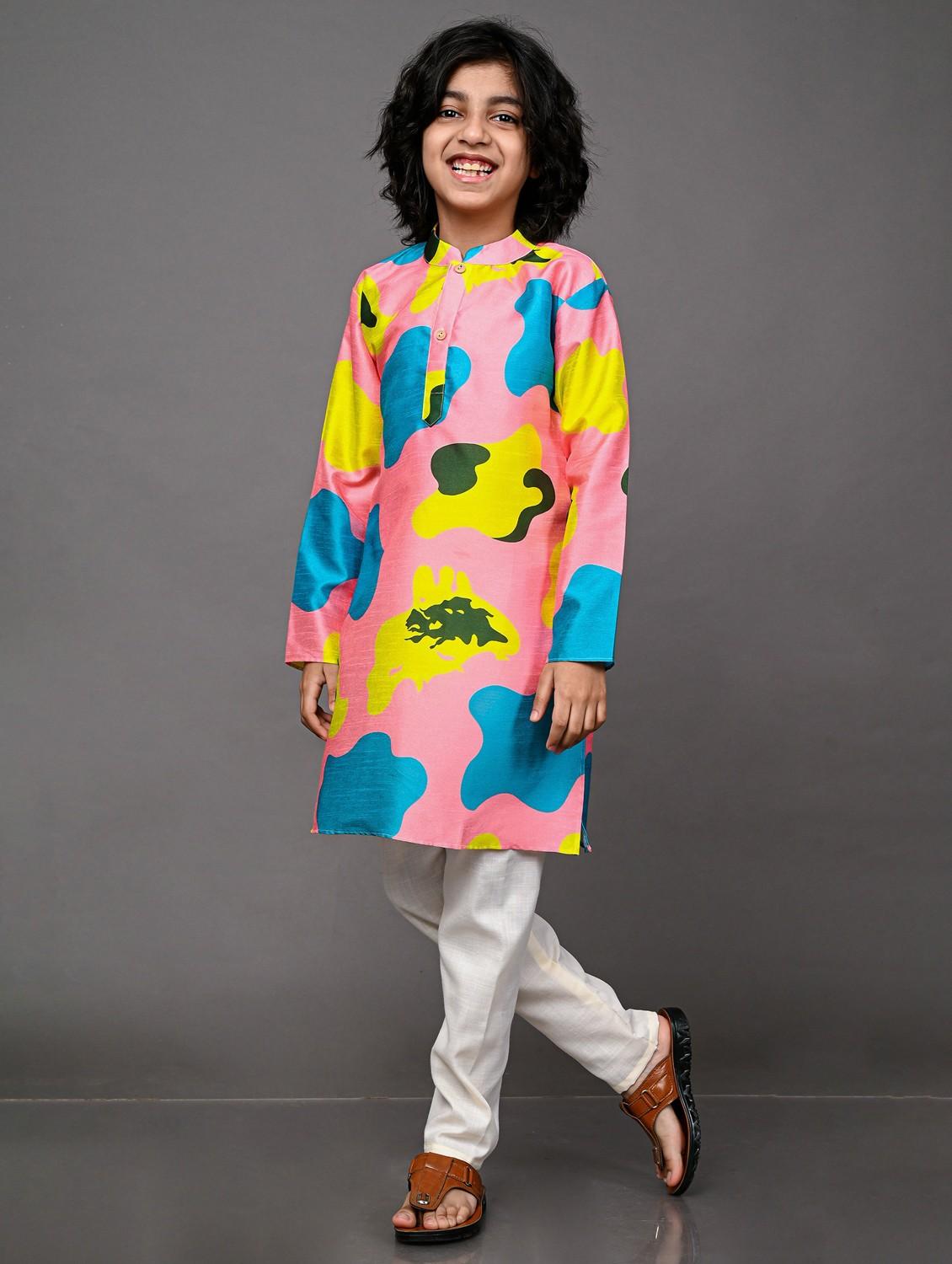 multi colored cotton silk kurta - 20943177 - Zoom Image - 0