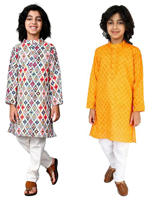 boys set of 2 cotton kurta pyjama set - 20943178 -  Standard Image - 0