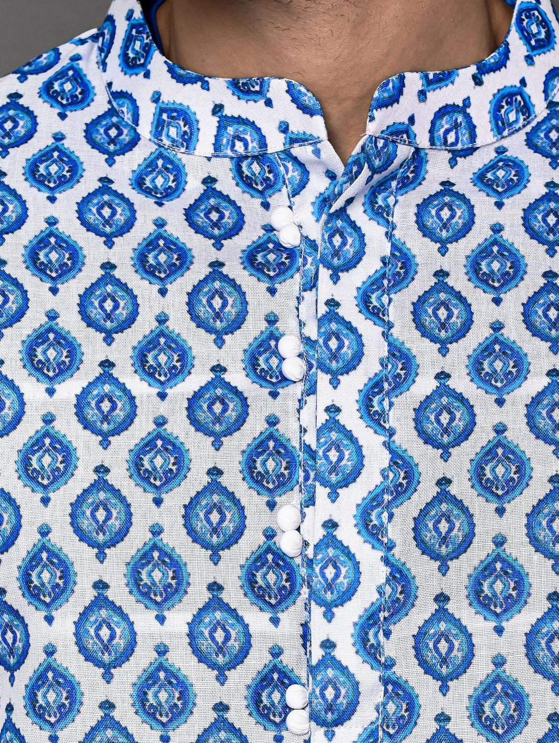 men mandarin neck long sleeve kurta - 20943645 - Standard Image - 3