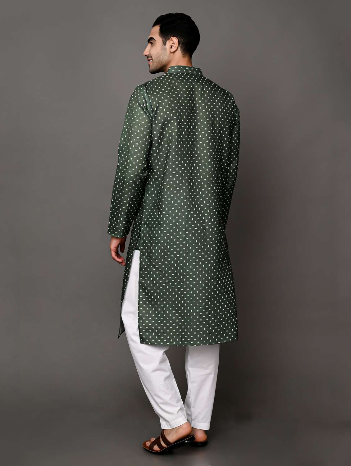 men mandarin neck long sleeve kurta - 20943647 -  Standard Image - 3