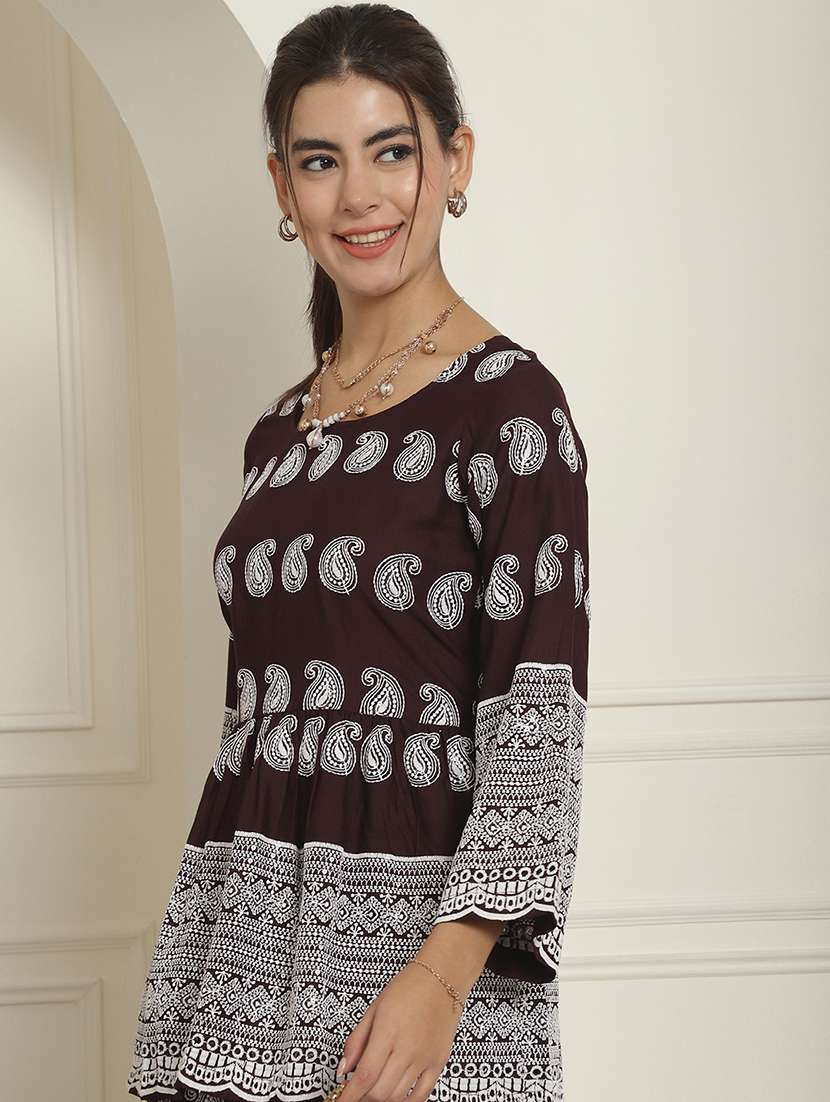 women long sleeve ethnic co-ord set - 20943759 -  Standard Image - 3