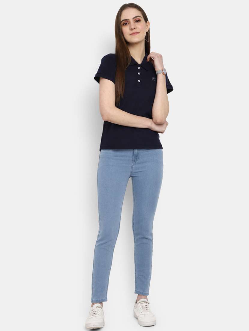 women solid polo t-shirt - 20944627 -  Standard Image - 3
