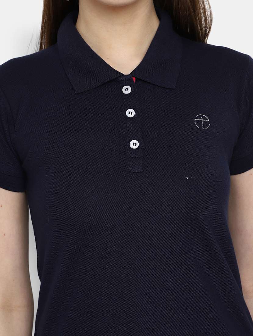 women solid polo t-shirt - 20944627 -  Standard Image - 5