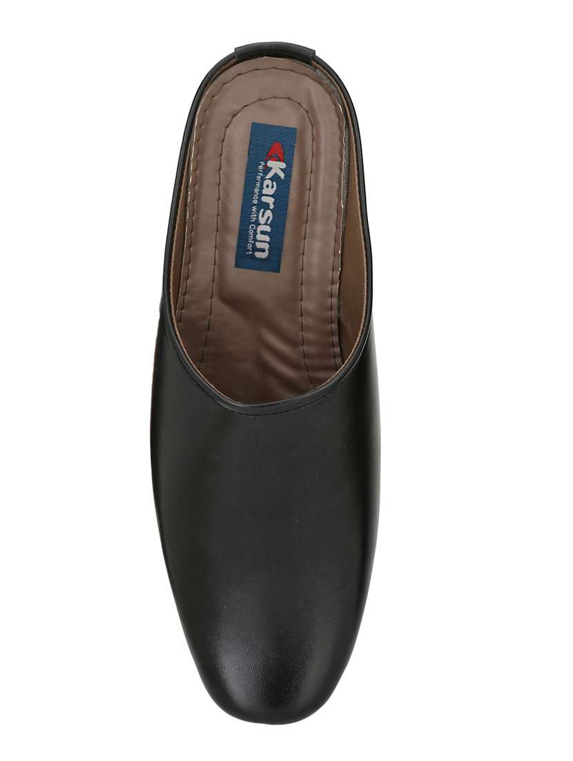 men black solid slip on mules - 20944799 -  Standard Image - 5