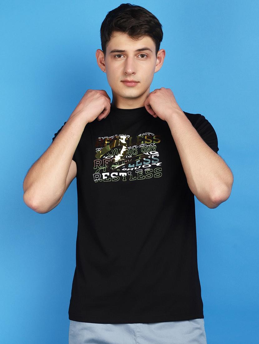 men round neck chest printed t-shirt - 20944888 -  Zoom Image - 0