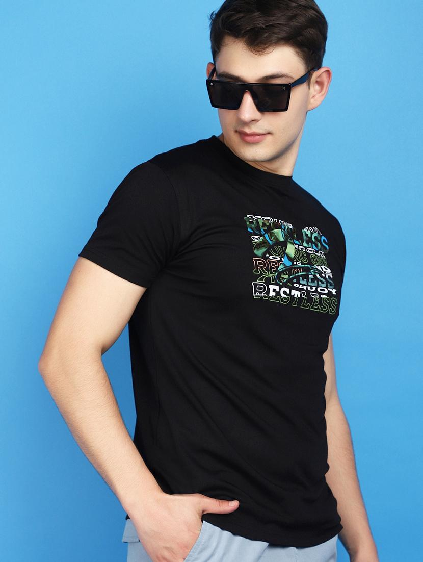 men round neck chest printed t-shirt - 20944888 - Standard Image - 3
