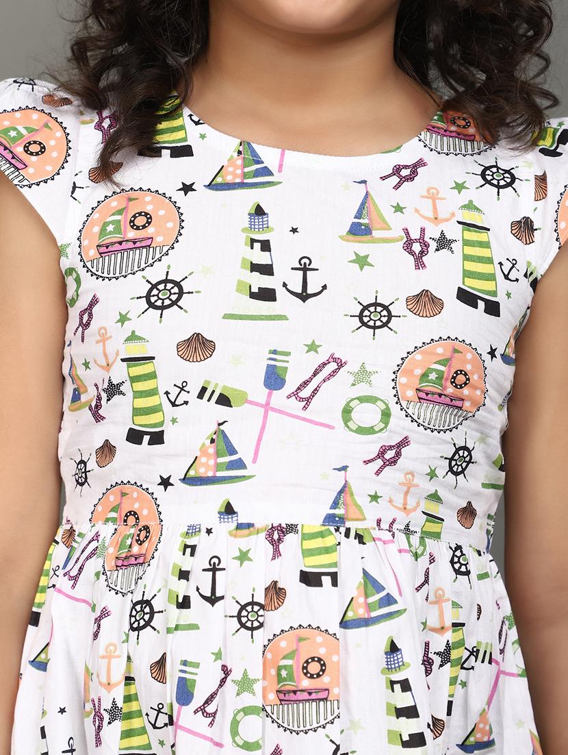 girls white printed frock - 20944897 - Standard Image - 5