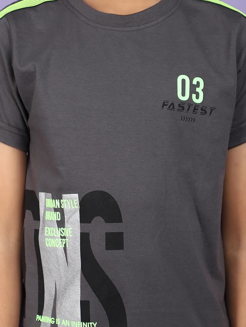 boys round neck placement print t-shirt - 20945009 - Standard Image - 5