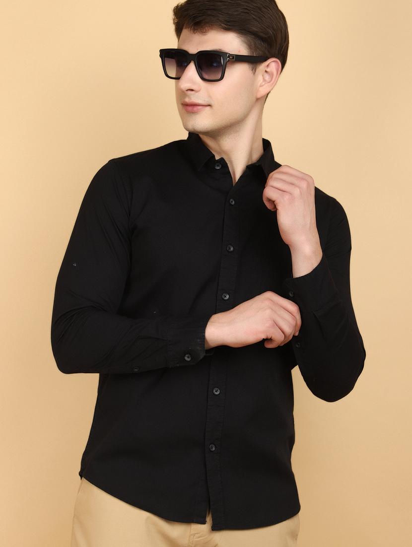 men solid cotton long sleeve casual shirt - 20945031 - Standard Image - 3
