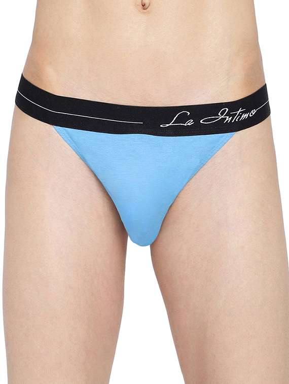 blue cotton 95% spandex 5% brief - 20945139 -  Zoom Image - 0