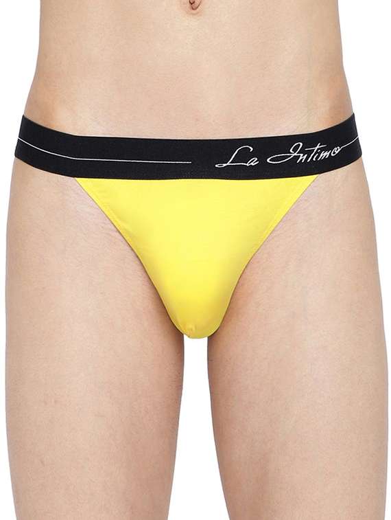 yellow cotton 95% spandex 5% brief