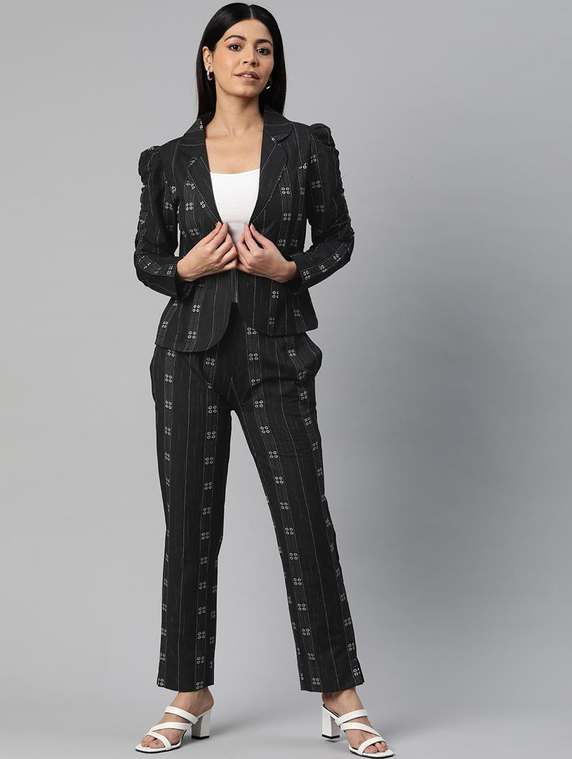 women black stripes formal suit set - 20945249 - Standard Image - 3