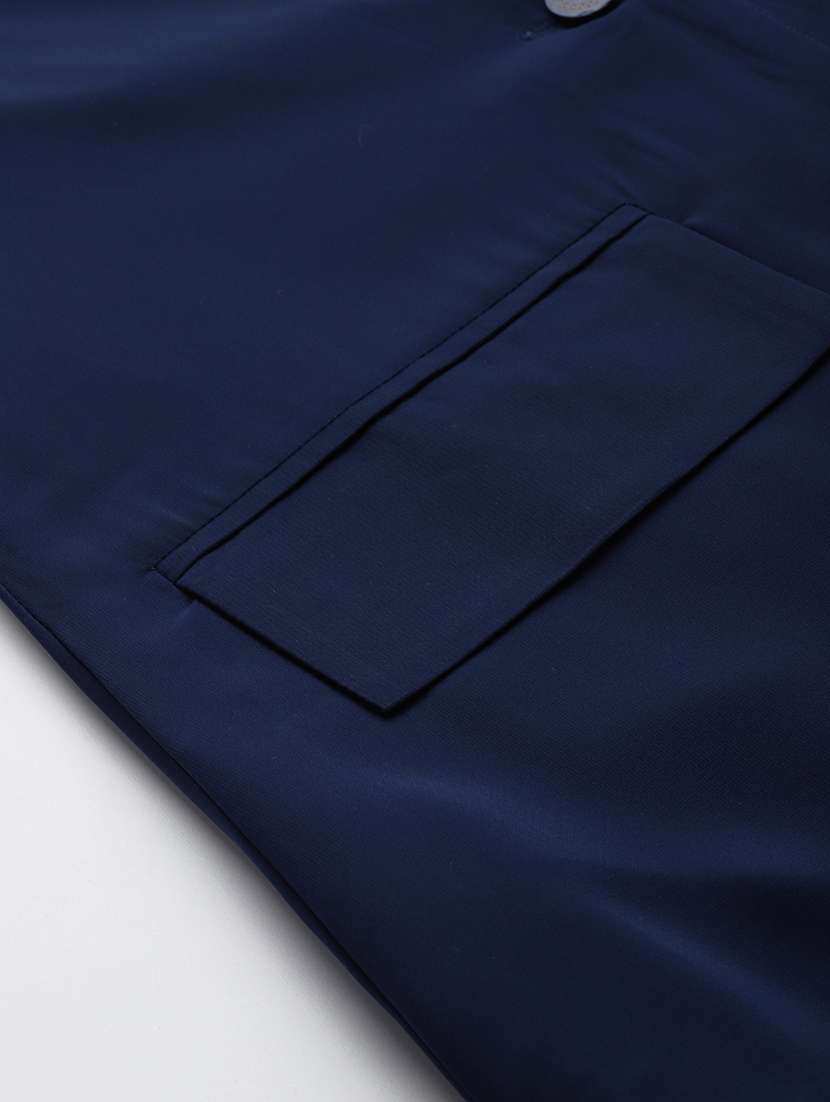 women navy blue solid formal suit set - 20945253 -  Standard Image - 8