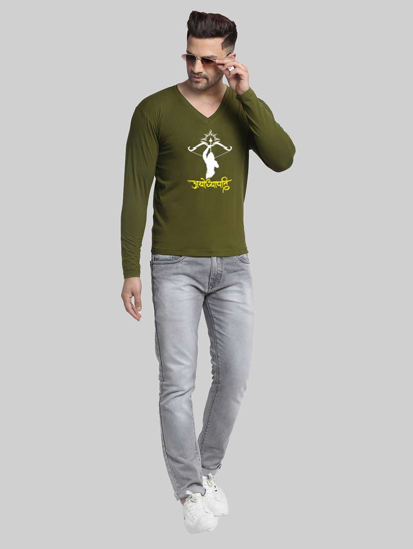 men front print long sleeve t-shirt - 20945432 -  Standard Image - 3