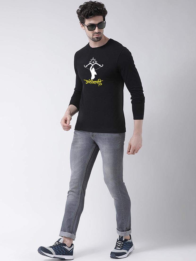 men chest print round neck t-shirt - 20945441 - Standard Image - 3