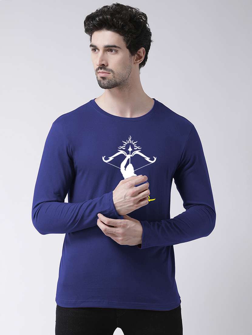 men chest print round neck t-shirt - 20945443 - Zoom Image - 0